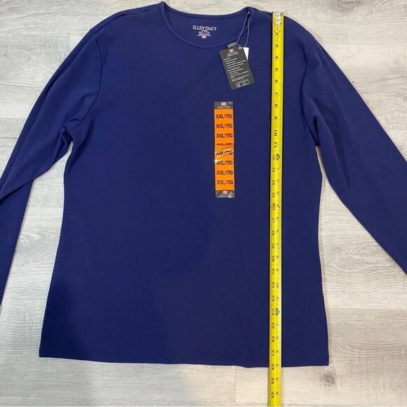 Ellen Tracy NWT Long Sleeve Navy Shirt Size XXL - Picture 14 of 16